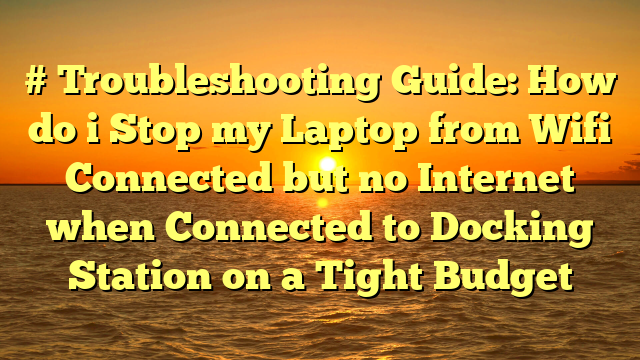 # Troubleshooting Guide: How do i Stop my Laptop from Wifi Connected but no Internet when Connected to Docking Station on a Tight Budget